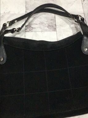 suede cross-stitch leather bag
